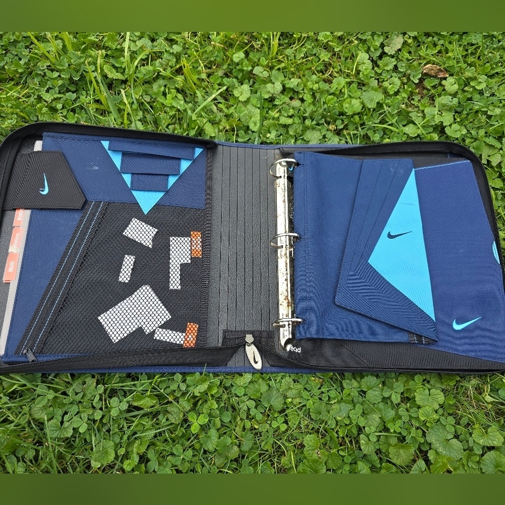 Vintage 1994 Nike Swoosh Mead Trapper Keeper Binder 12x13 Retro With Notebook - Picture 5 of 16